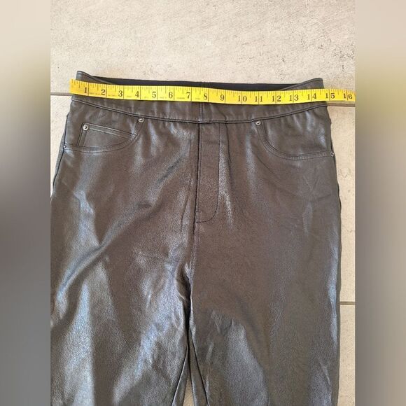 Spanx‎ dark brown faux leather leggins pants size M - Picture 5 of 8